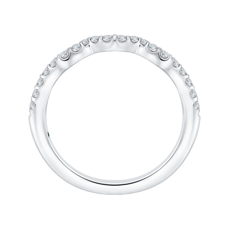 Round Diamond Wedding Band in 14K White Gold