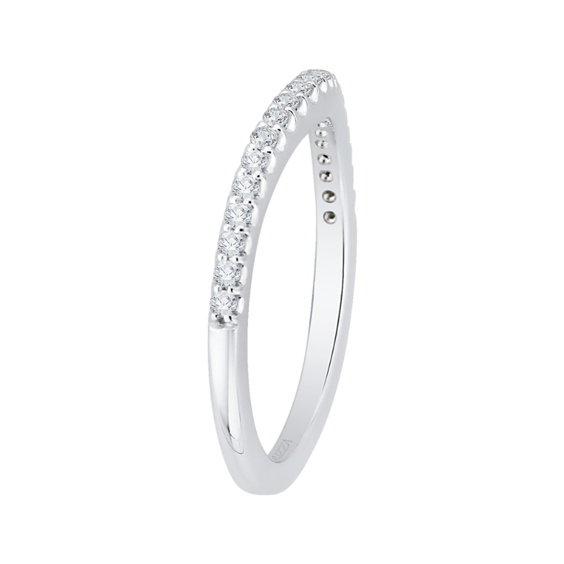 Round Diamond Half-Eternity Wedding Band in 14K White Gold