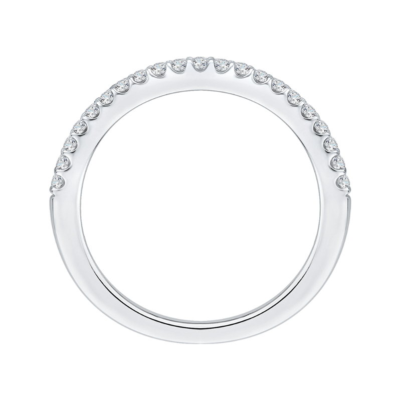 Round Diamond Half-Eternity Wedding Band in 14K White Gold