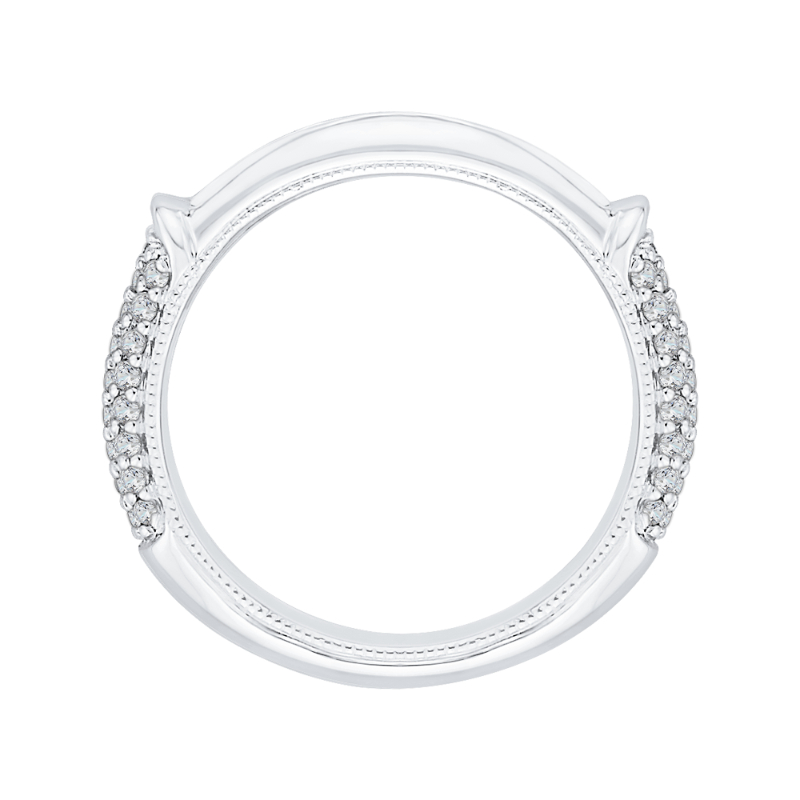 Princess Cut & Round Diamond Wedding Band in 14K White Gold