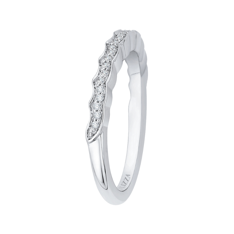 Round Diamond Wedding Band in 14K White Gold