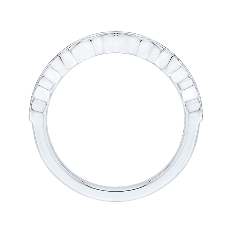 Round Diamond Wedding Band in 14K White Gold