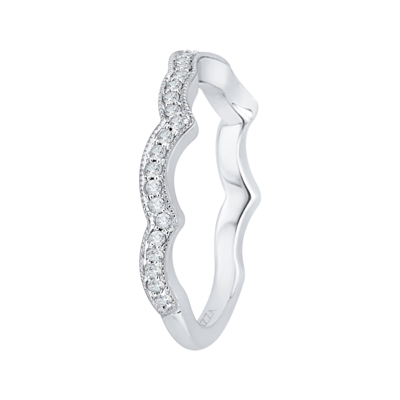 Round Diamond Wedding Band in 14K White Gold