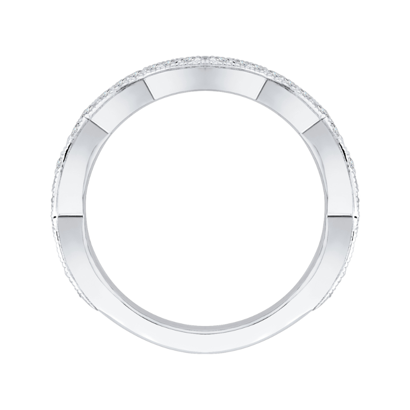 Round Diamond Wedding Band in 14K White Gold