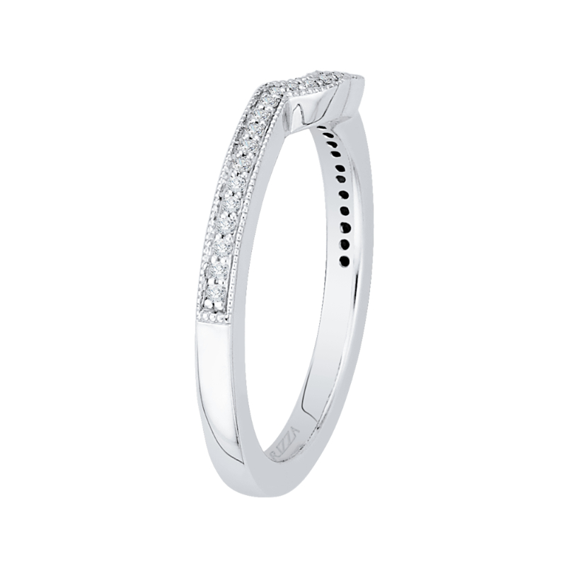 Round Diamond Half-Eternity Wedding Band in 14K White Gold