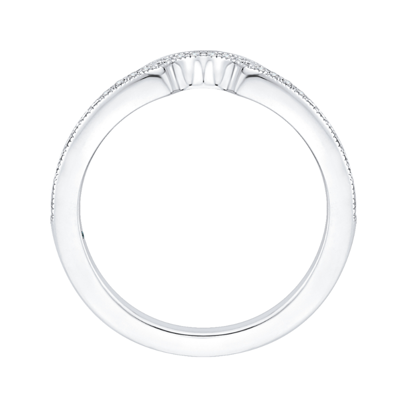 Round Diamond Half-Eternity Wedding Band in 14K White Gold