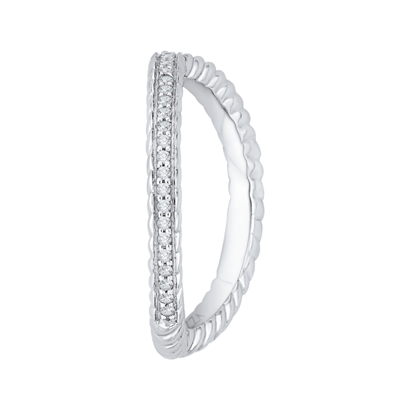Round Diamond Wedding Band in 14K White Gold