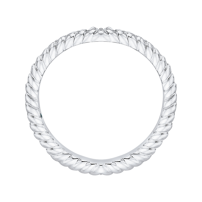 Round Diamond Wedding Band in 14K White Gold