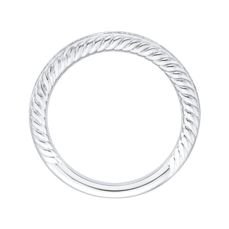 Round Diamond Half-Eternity Wedding Band in 14K White Gold