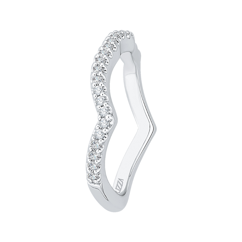 Round Diamond Wedding Band in 14K White Gold