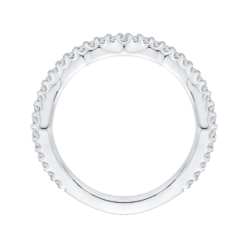 Round Diamond Wedding Band in 14K White Gold