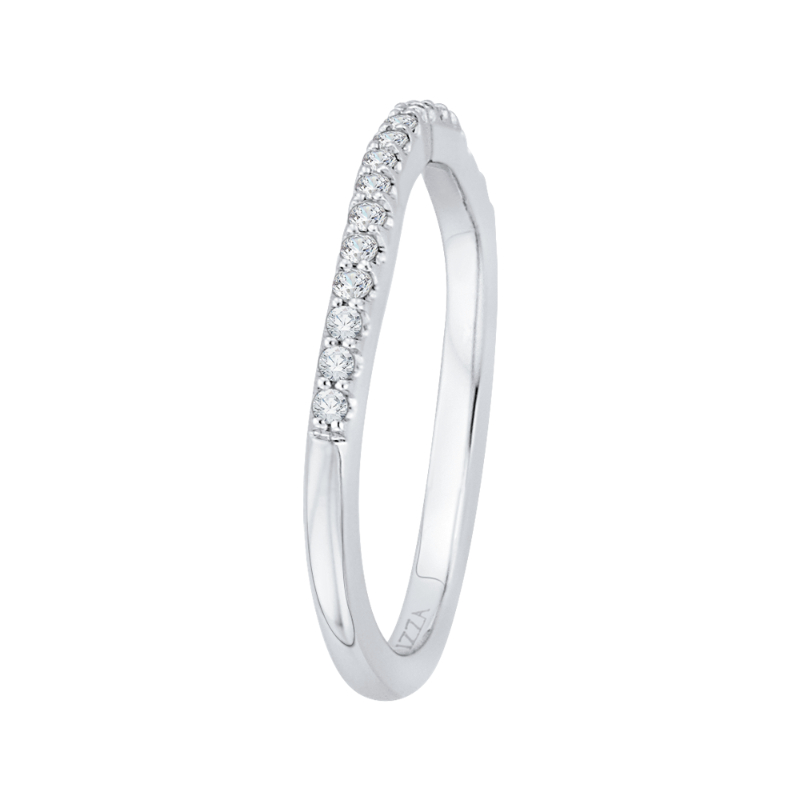 Round Diamond Wedding Band in 14K White Gold