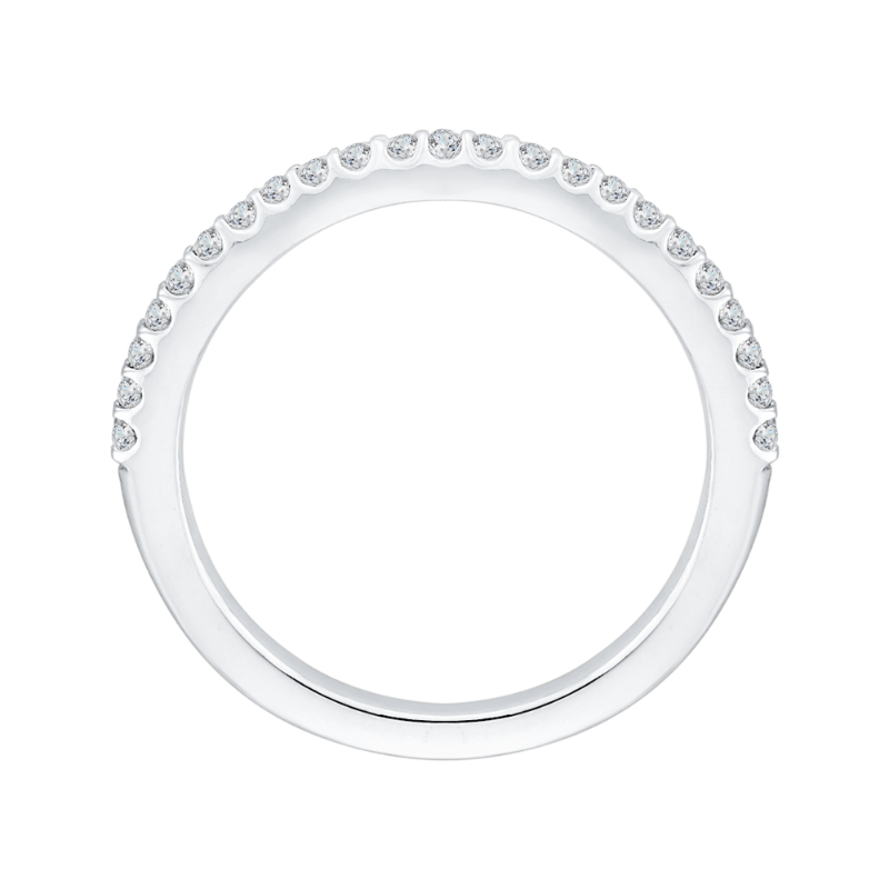 Round Diamond Wedding Band in 14K White Gold