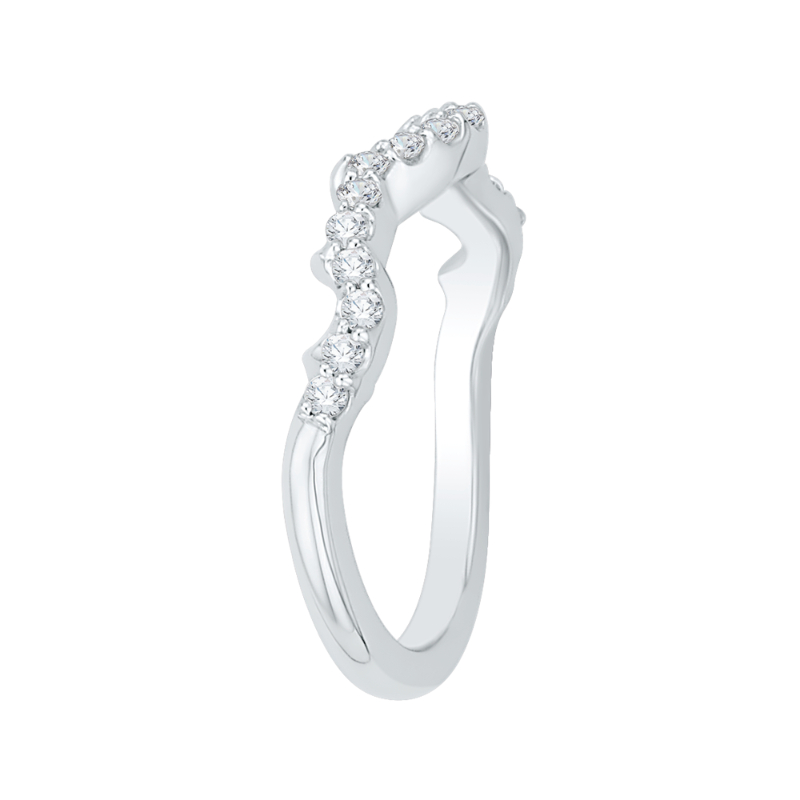 Round Diamond Wedding Band in 14K White Gold