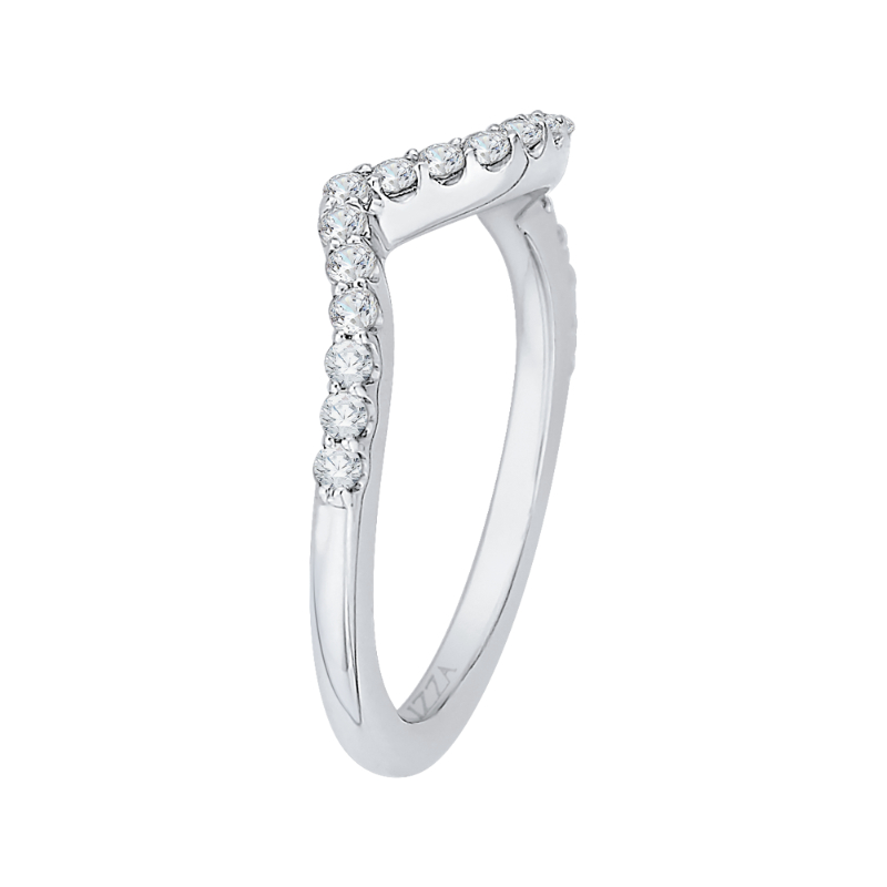 Round Diamond Wedding Band in 14K White Gold