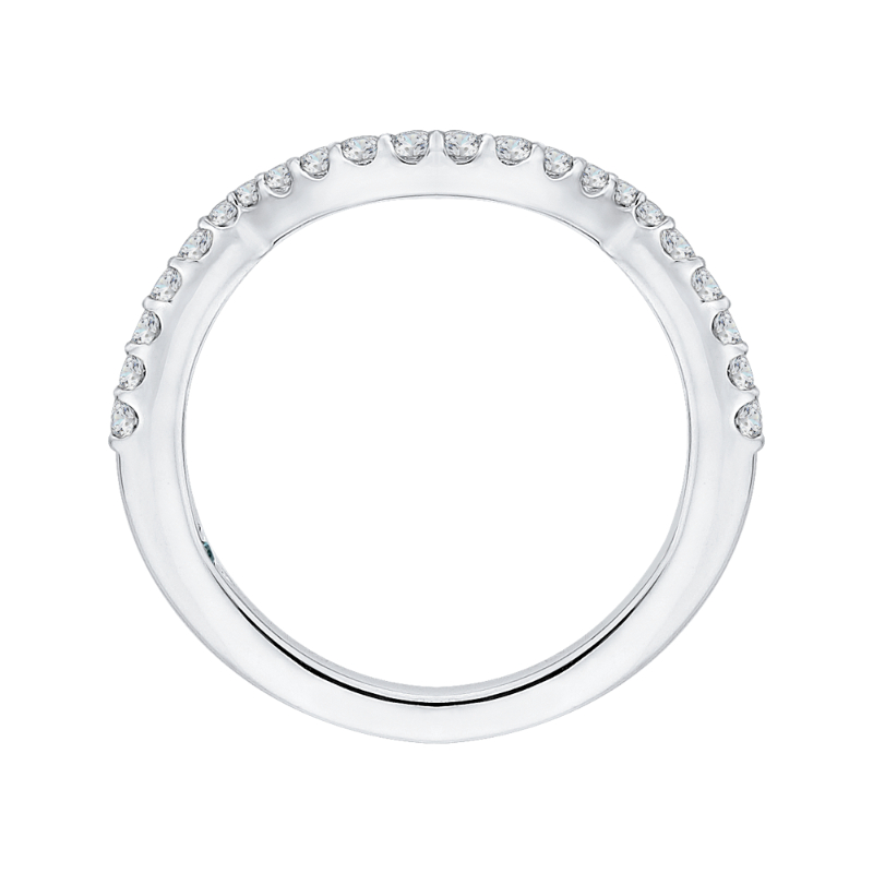 Round Diamond Wedding Band in 14K White Gold