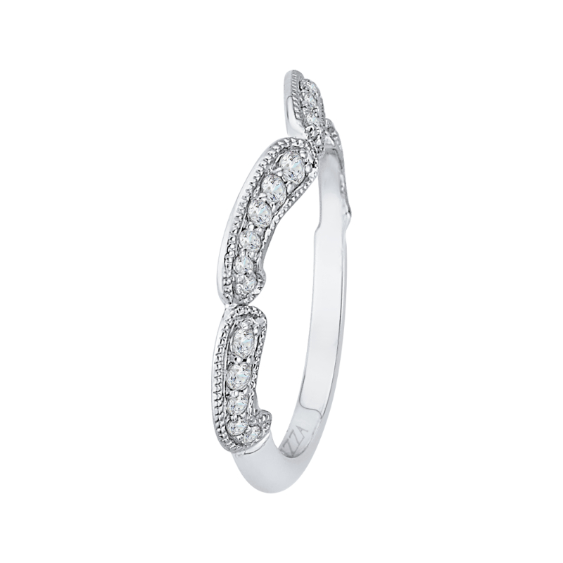 Round Diamond Half-Eternity Wedding Band in 14K White Gold