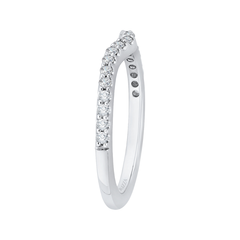 Round Diamond Wedding Band in 14K White Gold