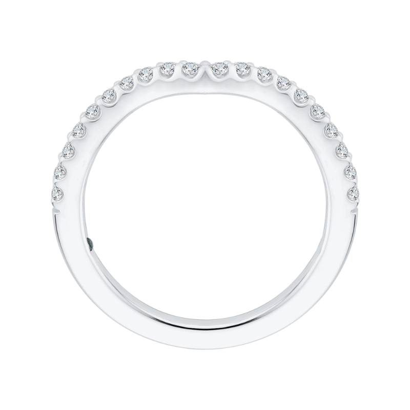 Round Diamond Wedding Band in 14K White Gold