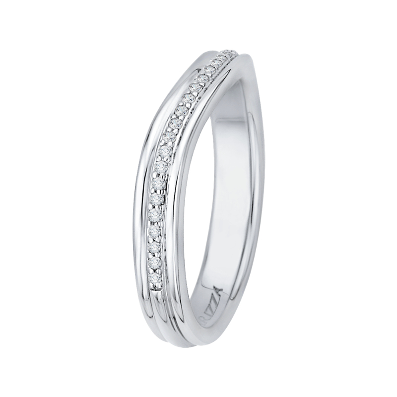 Round Diamond Wedding Band in 14K White Gold