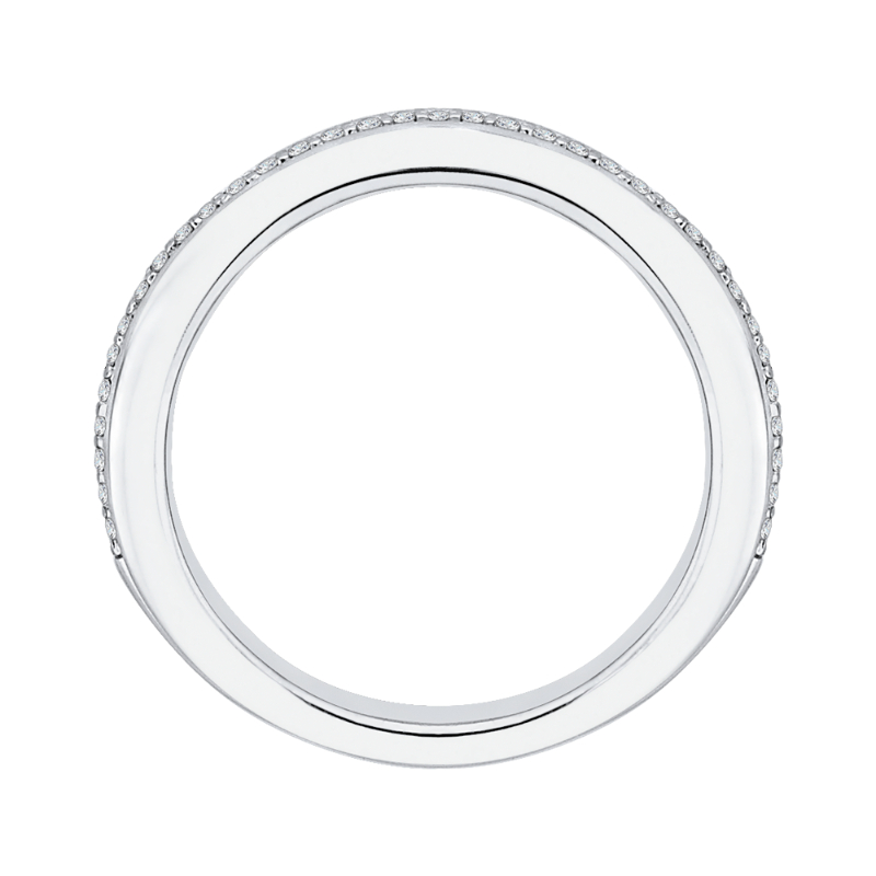 Round Diamond Wedding Band in 14K White Gold