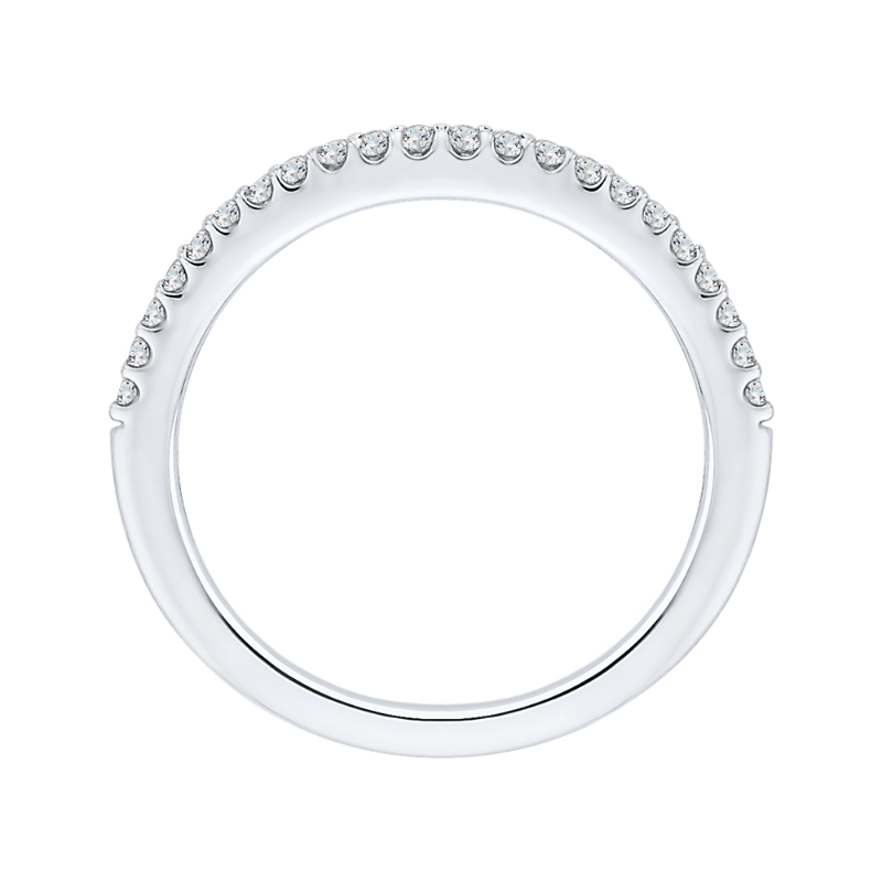 Round Diamond Wedding Band in 14K White Gold