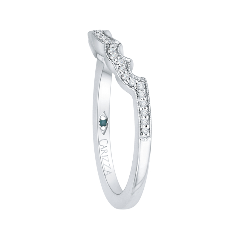Round Diamond Half-Eternity Wedding Band in 14K White Gold