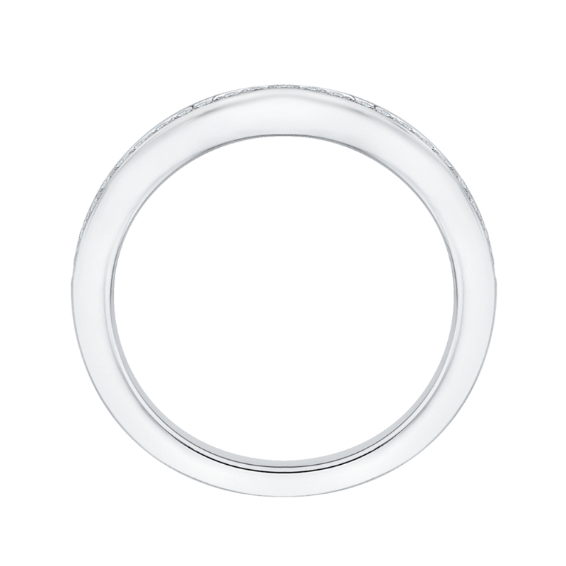 Half-Eternity Round Diamond Wedding Band in 14K White Gold