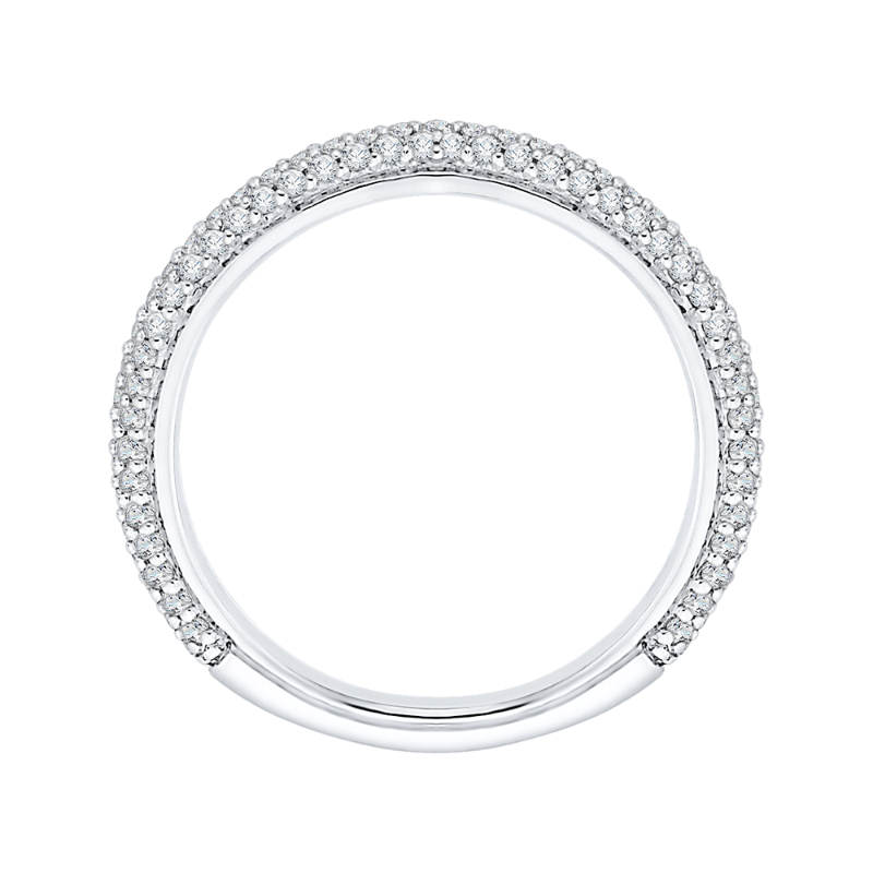 Round Diamond Wedding Band in 14K White Gold