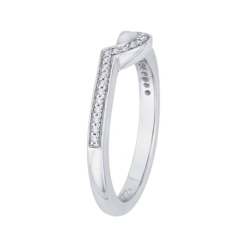 Round Diamond Wedding Band in 14K White Gold