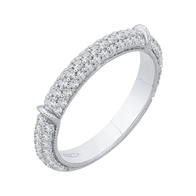 Round Diamond Wedding Band in 14K White Gold