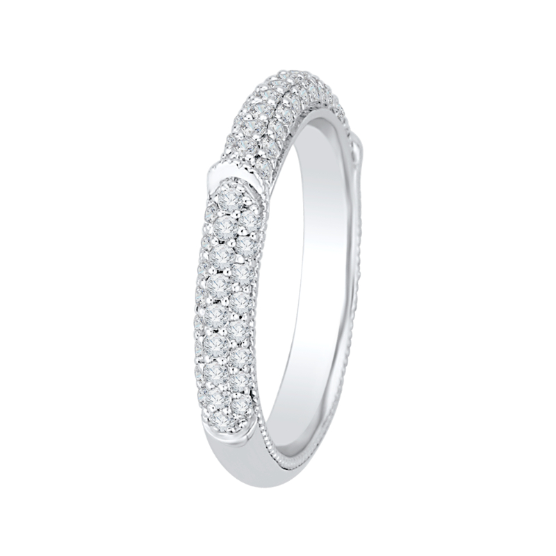 Round Diamond Wedding Band in 14K White Gold