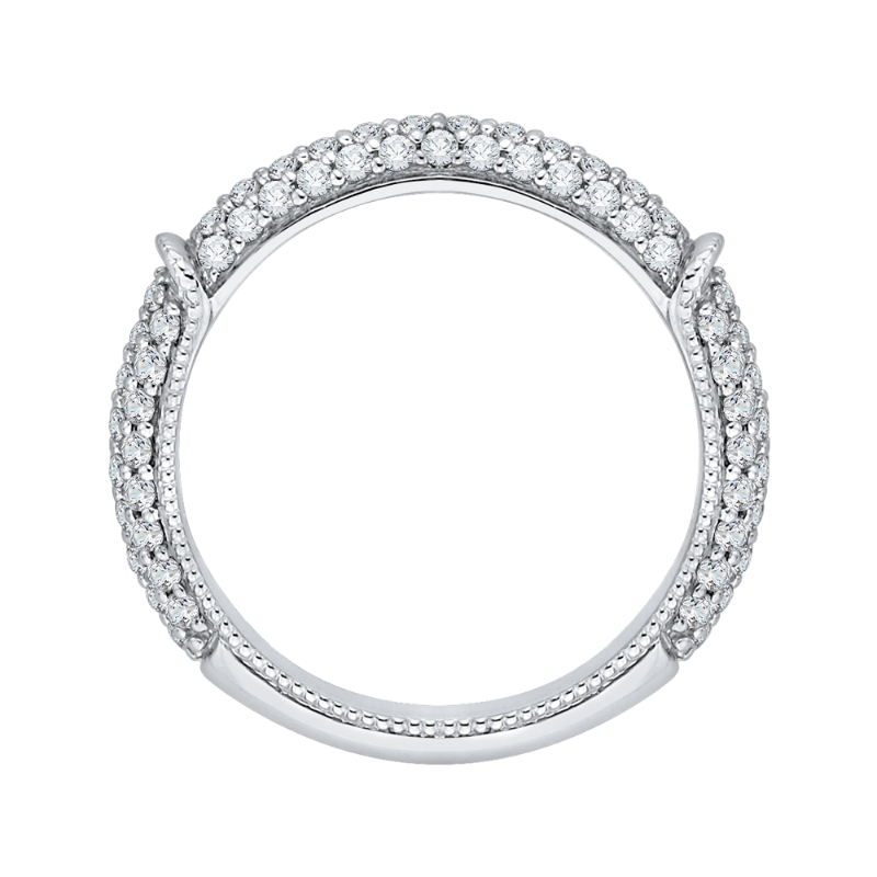 Round Diamond Wedding Band in 14K White Gold
