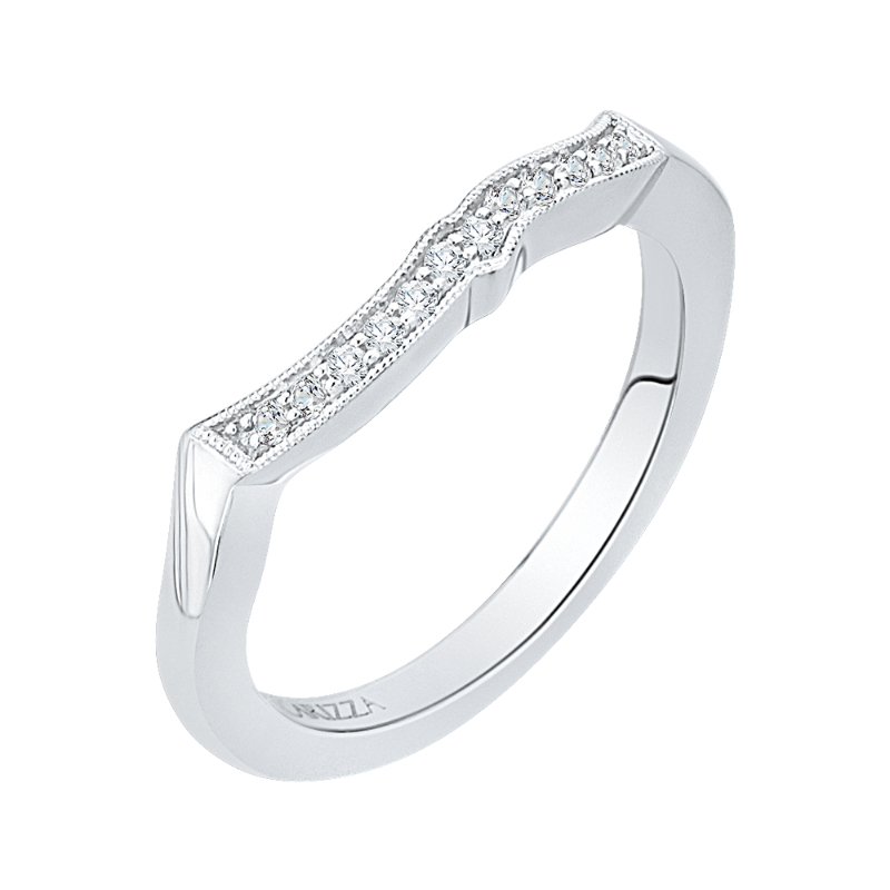 Round Diamond Wedding Band in 14K White Gold