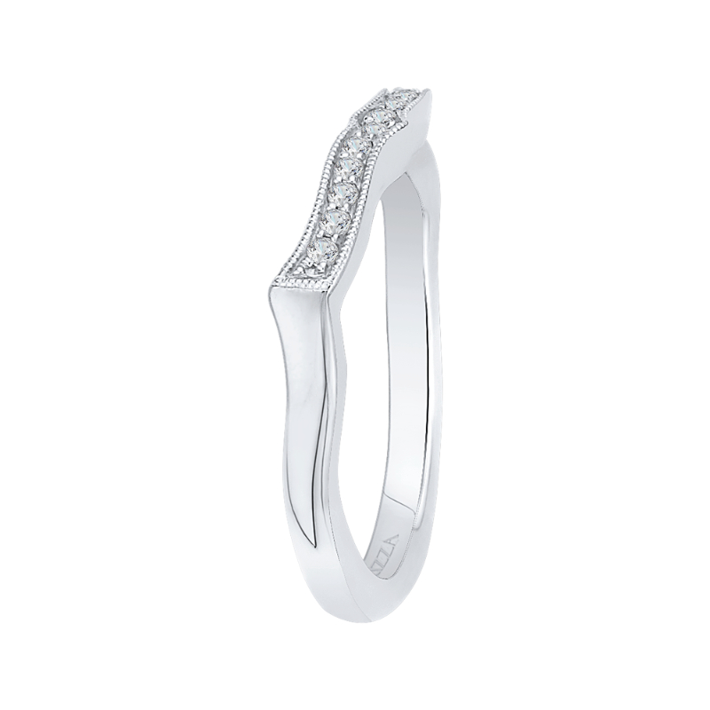 Round Diamond Wedding Band in 14K White Gold