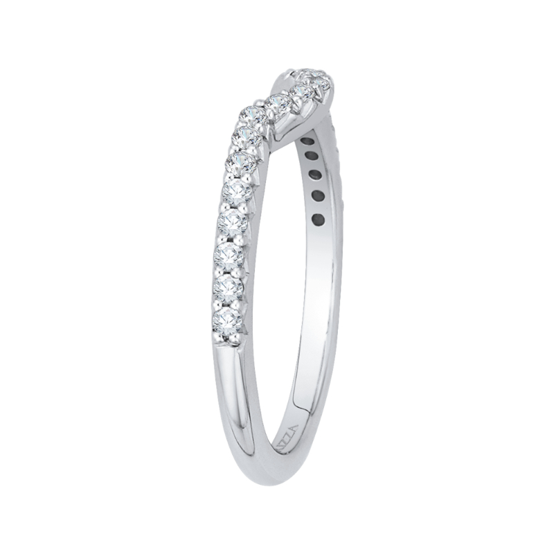 Round Diamond Half-Eternity Wedding Band in 14K White Gold