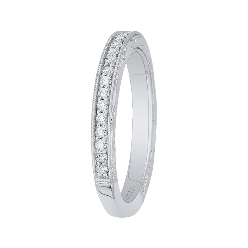 Round Diamond Wedding Band in 14K White Gold