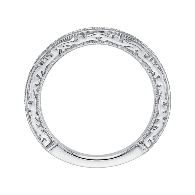 Round Diamond Wedding Band in 14K White Gold