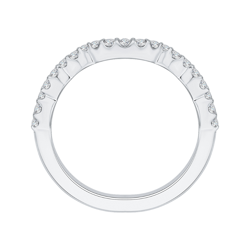 Round Diamond Half-Eternity Wedding Band in 14K White Gold