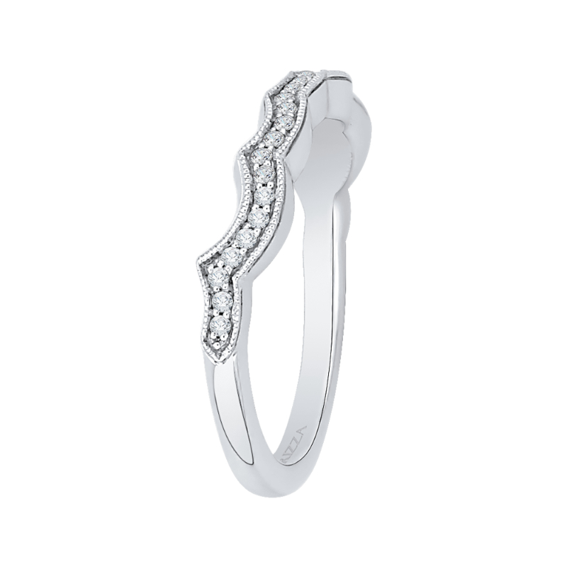 Round Diamond Half-Eternity Wedding Band in 14K White Gold