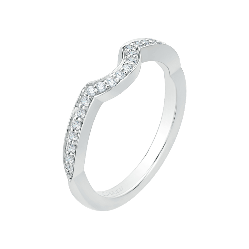 Round Diamond Wedding Band in 14K White Gold