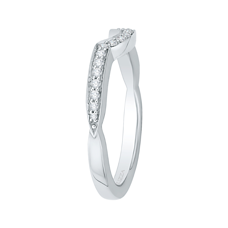Round Diamond Wedding Band in 14K White Gold