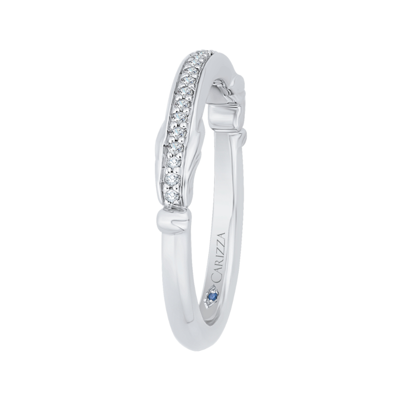 Round Diamond Wedding Band in 14K White Gold