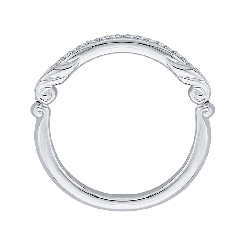Round Diamond Wedding Band in 14K White Gold