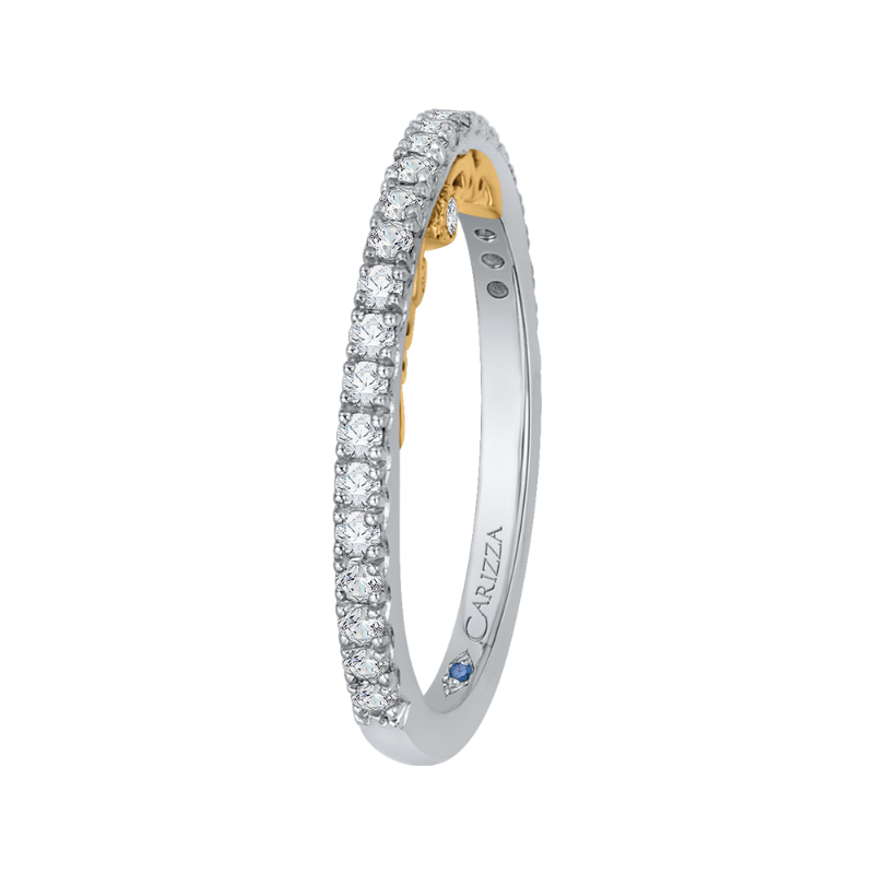 Diamond Wedding Band in 14K Two Tone Gold