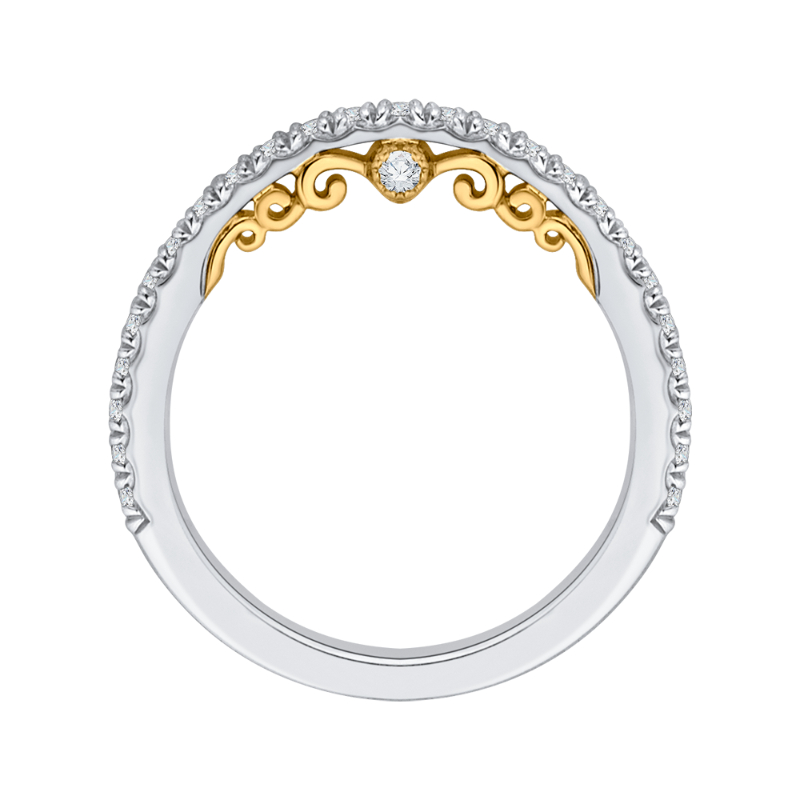 Diamond Wedding Band in 14K Two Tone Gold