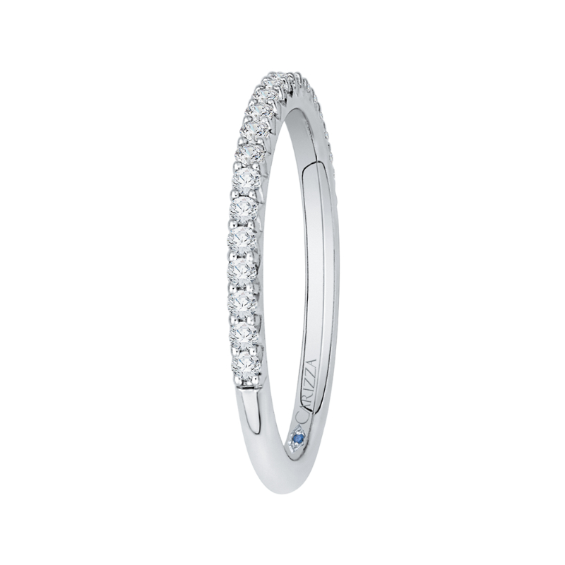 Round Diamond Wedding Band in 14K White Gold