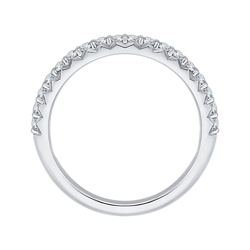 Round Diamond Wedding Band in 14K White Gold