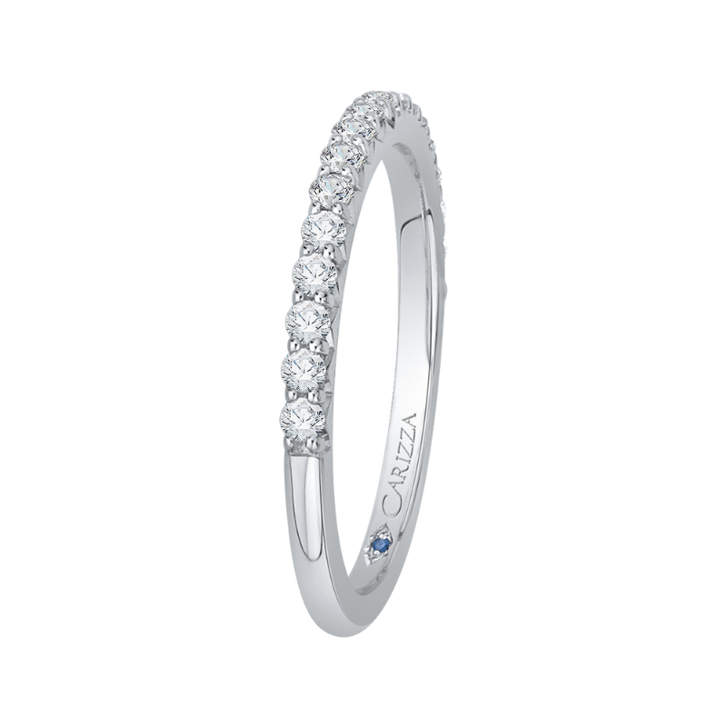 Round Diamond Wedding Band in 14K White Gold