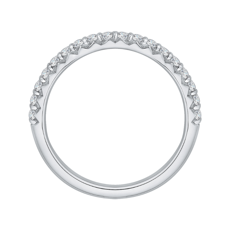 Round Diamond Wedding Band in 14K White Gold